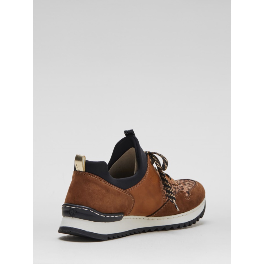 Tan Rieker Tan Trainer Mit Leoparden-Detail