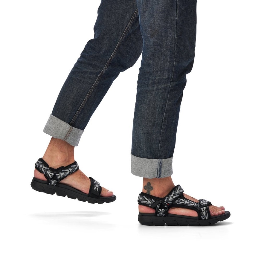 Rieker Schwarz R-evolution 20802 Herren Sandalen