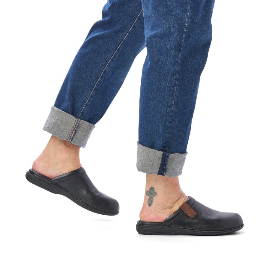 Schwarz Rieker 25598 Herren Sandalen