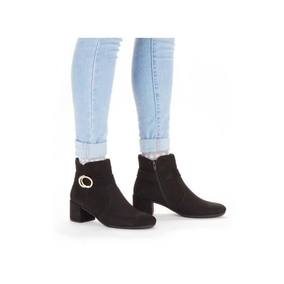 Schwarz Rieker 70289 Damen Stiefel