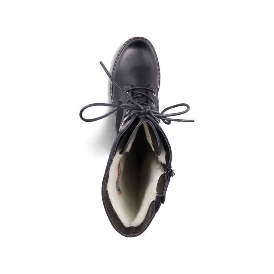 Schwarz Rieker 94732 Damen Kniehohe Stiefel