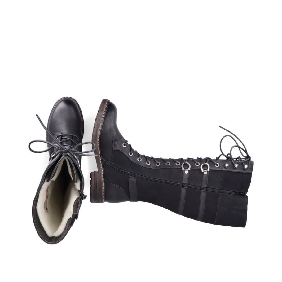 Schwarz Rieker 94732 Damen Kniehohe Stiefel