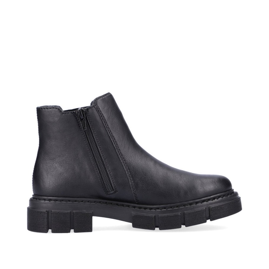Schwarze Rieker M3854 Damen Stiefel