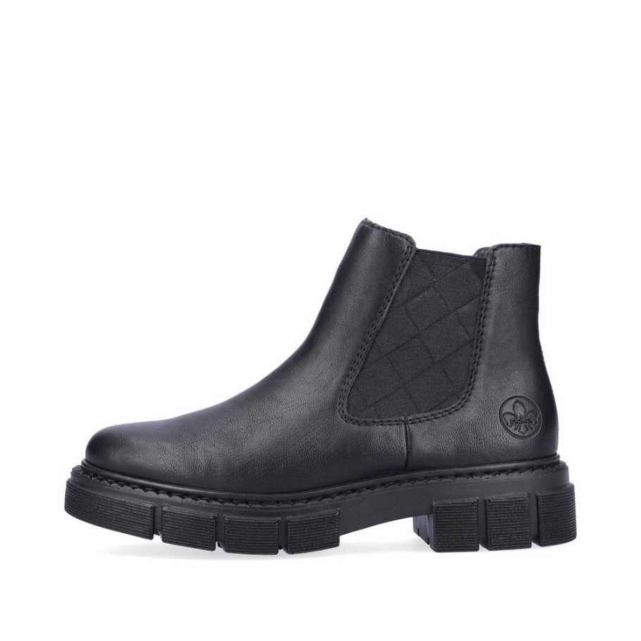 Schwarze Rieker M3854 Damen Stiefel