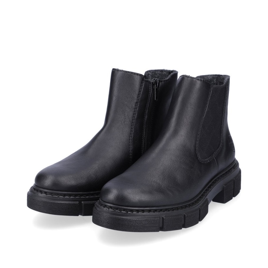 Schwarze Rieker M3854 Damen Stiefel