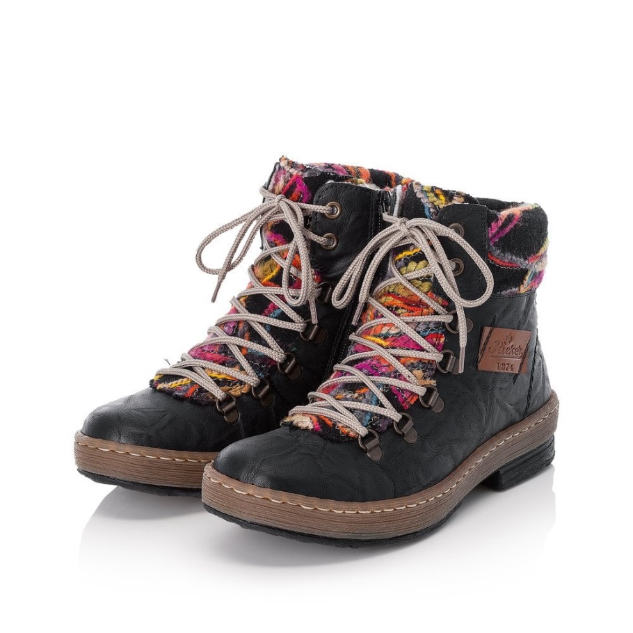 Schwarz Rieker Z6743 Damen Stiefel