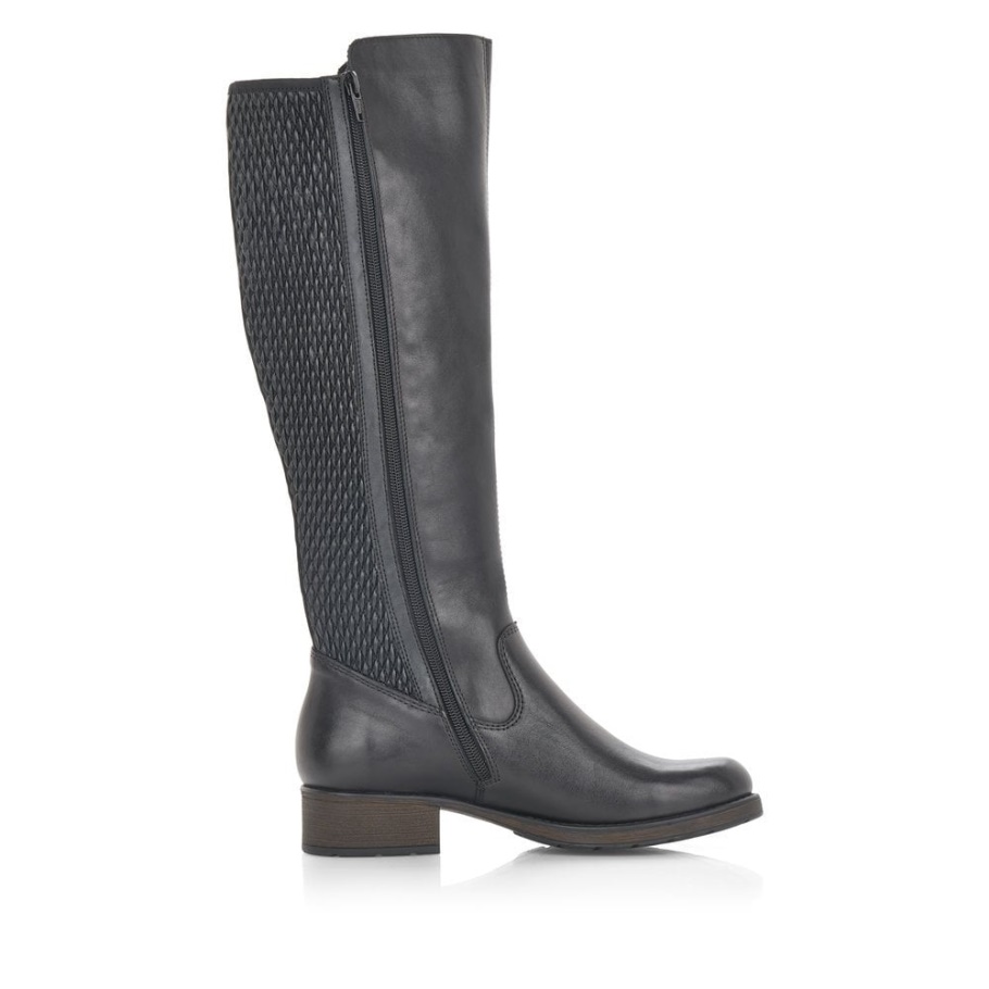 Schwarz Rieker Z9591 Damen Kniehohe Stiefel