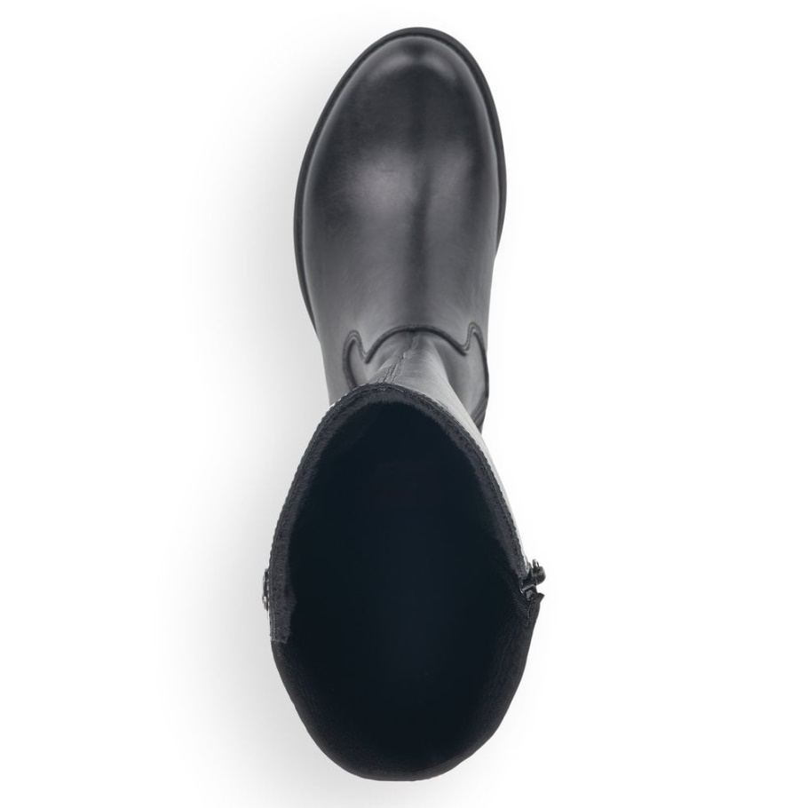 Schwarz Rieker Z9591 Damen Kniehohe Stiefel