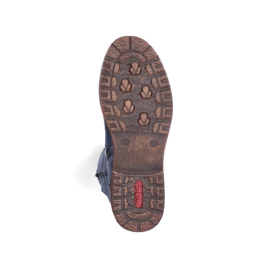 Blau Rieker 94732 Damen Kniehohe Stiefel