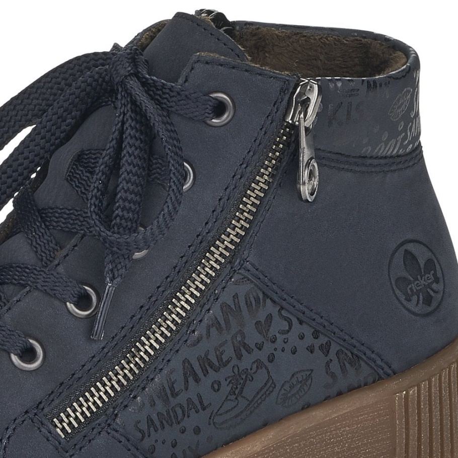 Blaue Rieker M6434 Damen Stiefel