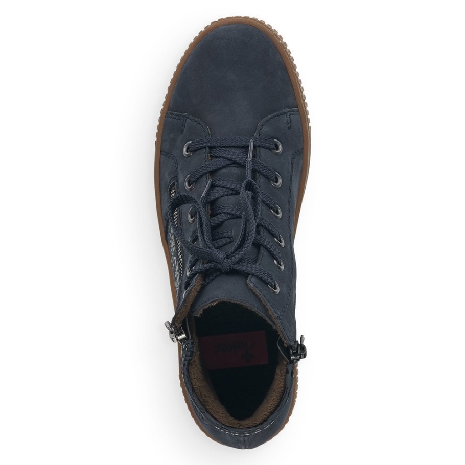 Blaue Rieker M6434 Damen Stiefel