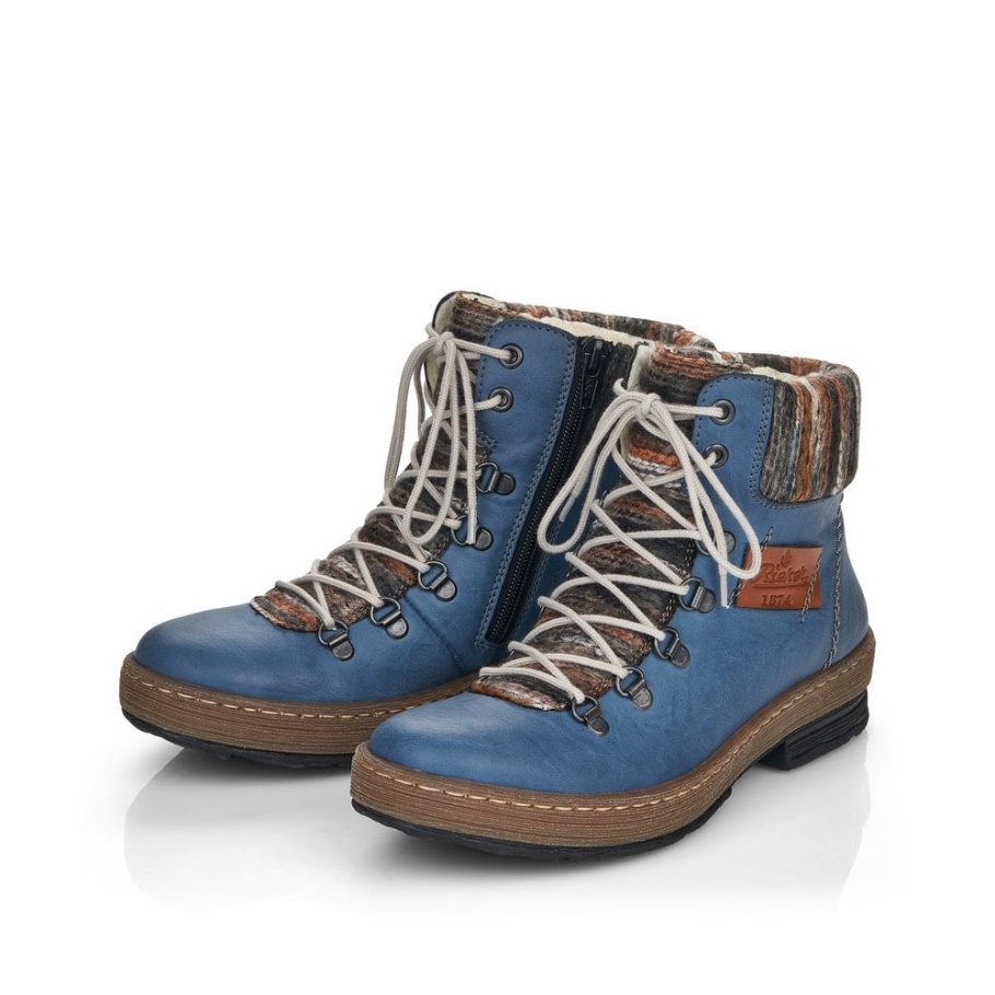 Blau Rieker Z6743 Damen Stiefel