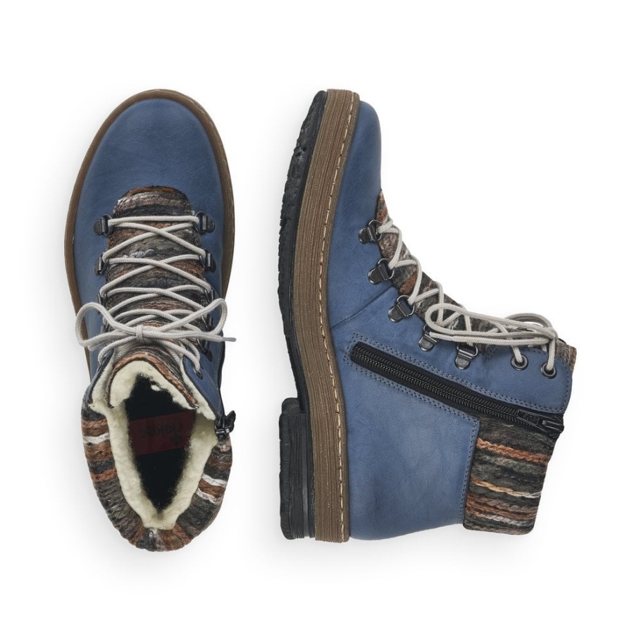 Blau Rieker Z6743 Damen Stiefel