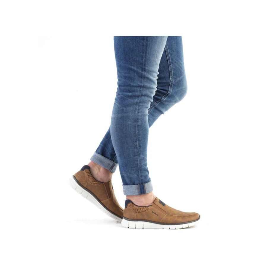 Braune Rieker B7756 Herrenschuhe