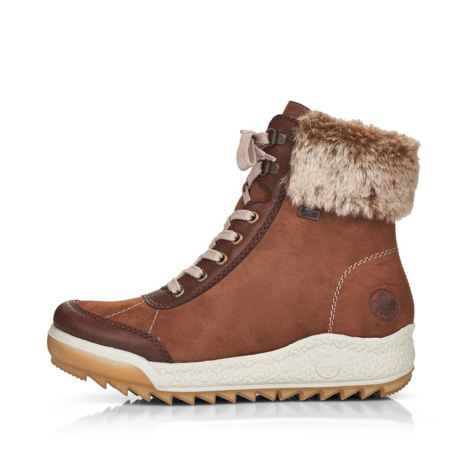 Braun Rieker Y4720 Damen Braune Mittellange Stiefel