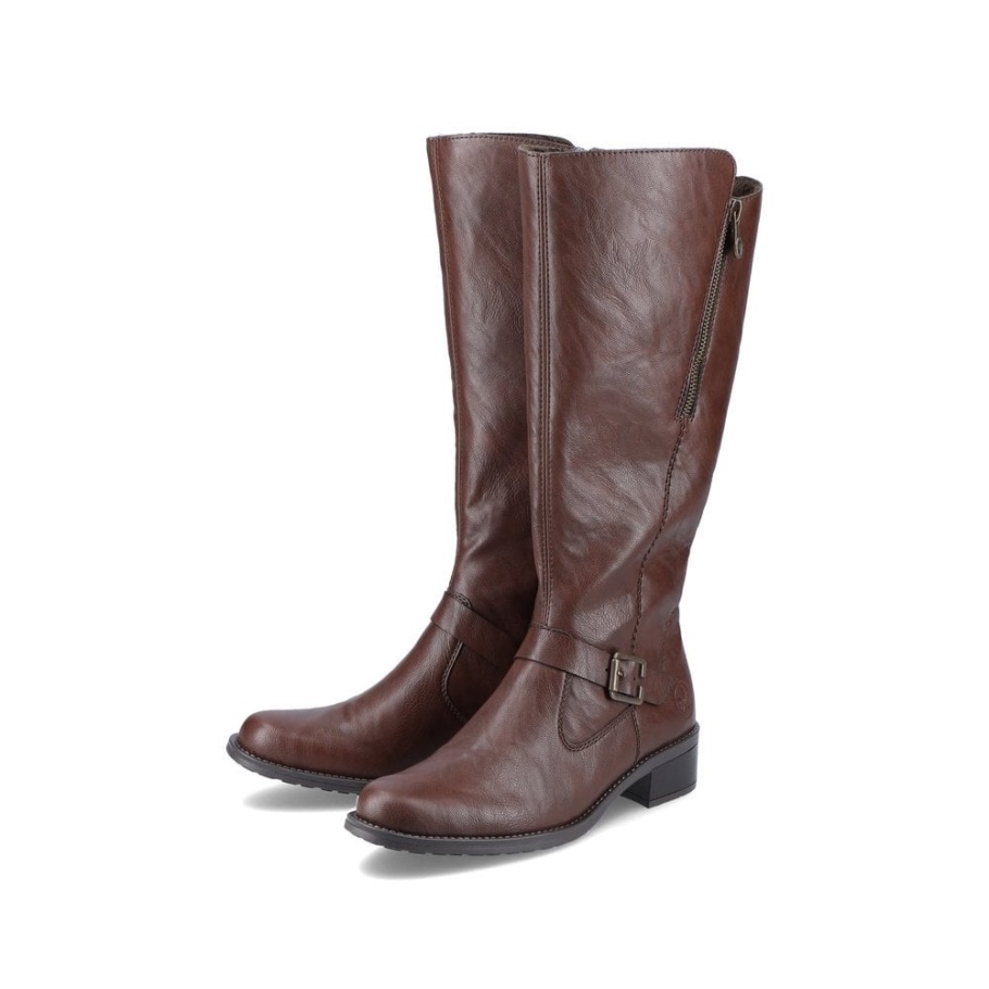 Braune Rieker Z7360 Damen Stiefel