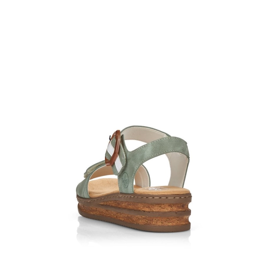 Grün Rieker 62963 Damen Sandalen