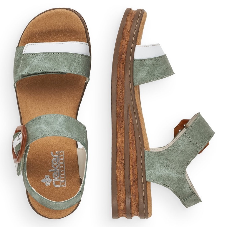 Grün Rieker 62963 Damen Sandalen