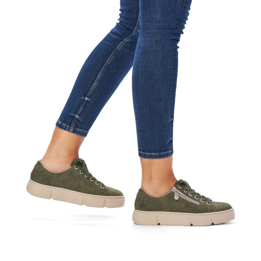Grün Rieker N5935 Damenschuhe