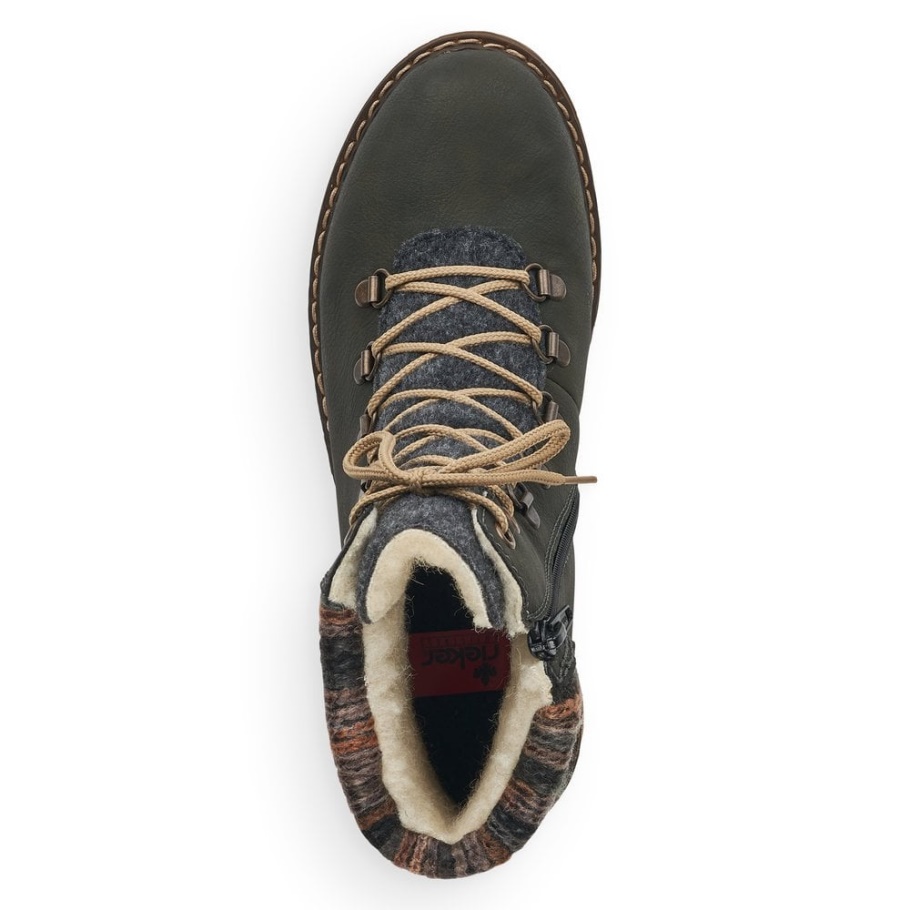 Grün Rieker Y9131 Damen Stiefel