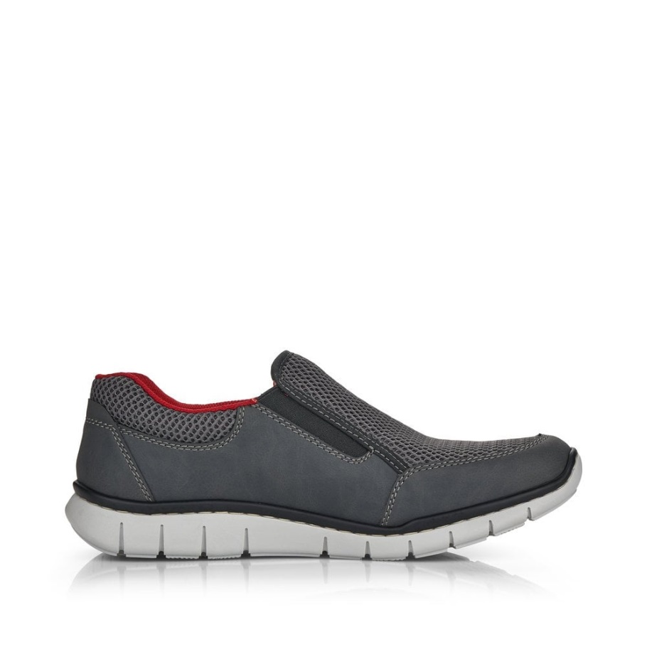 Grauer Rieker Herren-Slipper