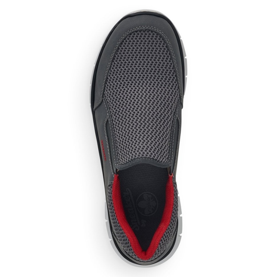 Grauer Rieker Herren-Slipper
