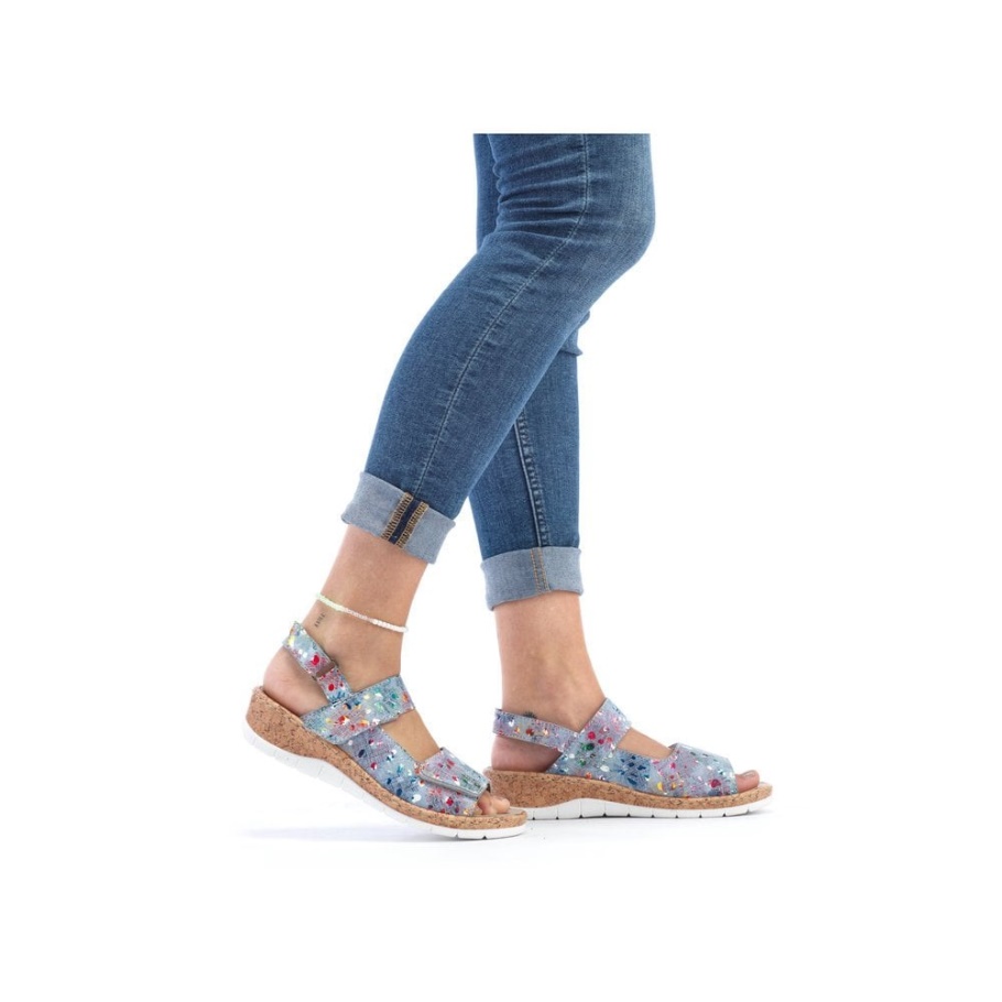 Metallic Rieker V7170 Damen Sandalen