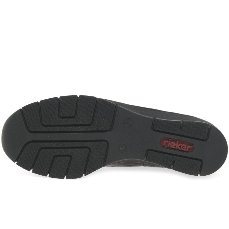 Schwarze Rieker Eria Chelsea Boots Aus Leder Mit Keilabsatz Für Damen