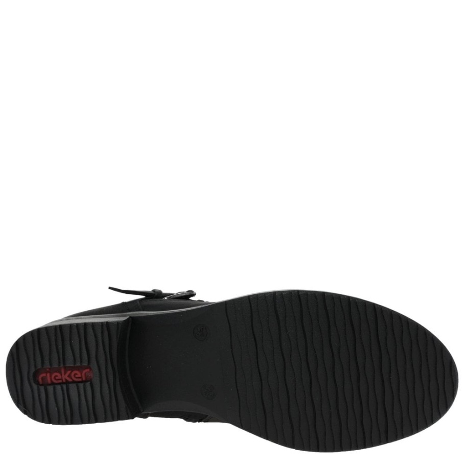 Schwarz Rieker Estella Wadenlange Slouch Boots Für Damen