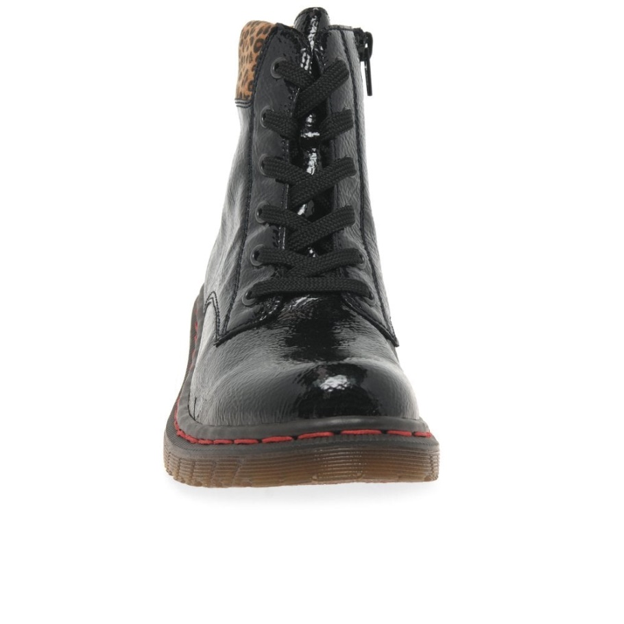 Schwarze Rieker Leopard Ii Damenstiefeletten