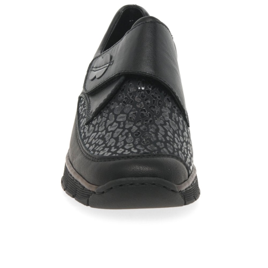 Schwarz Rieker Merry Damenschuhe Mit Reißverschluss