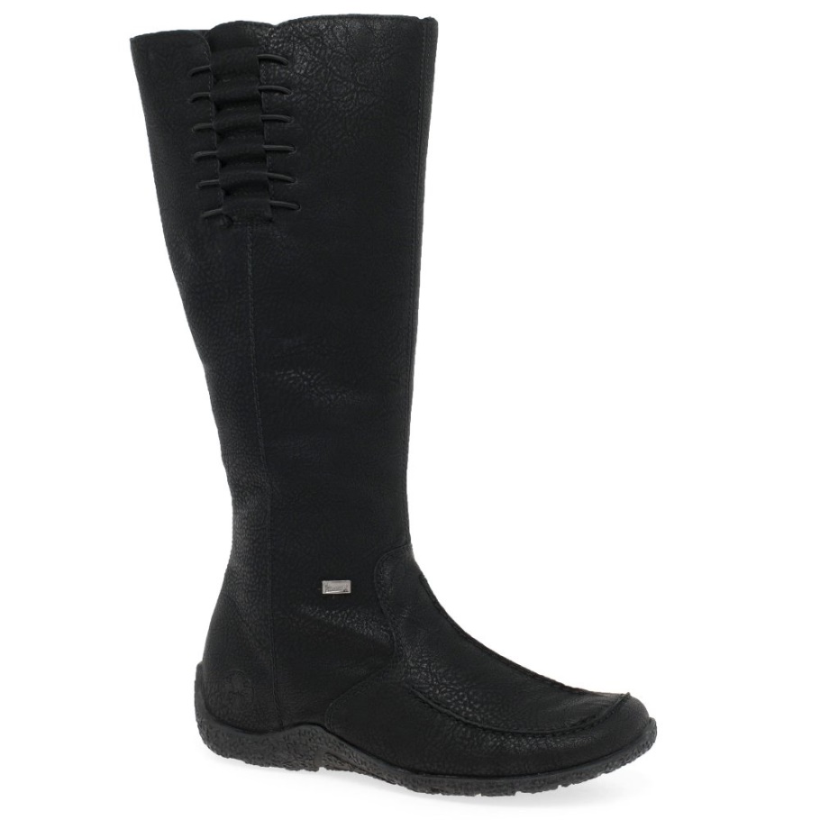 Schwarz Rieker Nightly Ii Kniehohe Damenstiefel