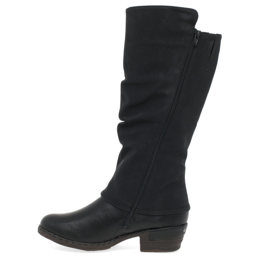Schwarze Rieker Sierra Damen Lange Stiefel