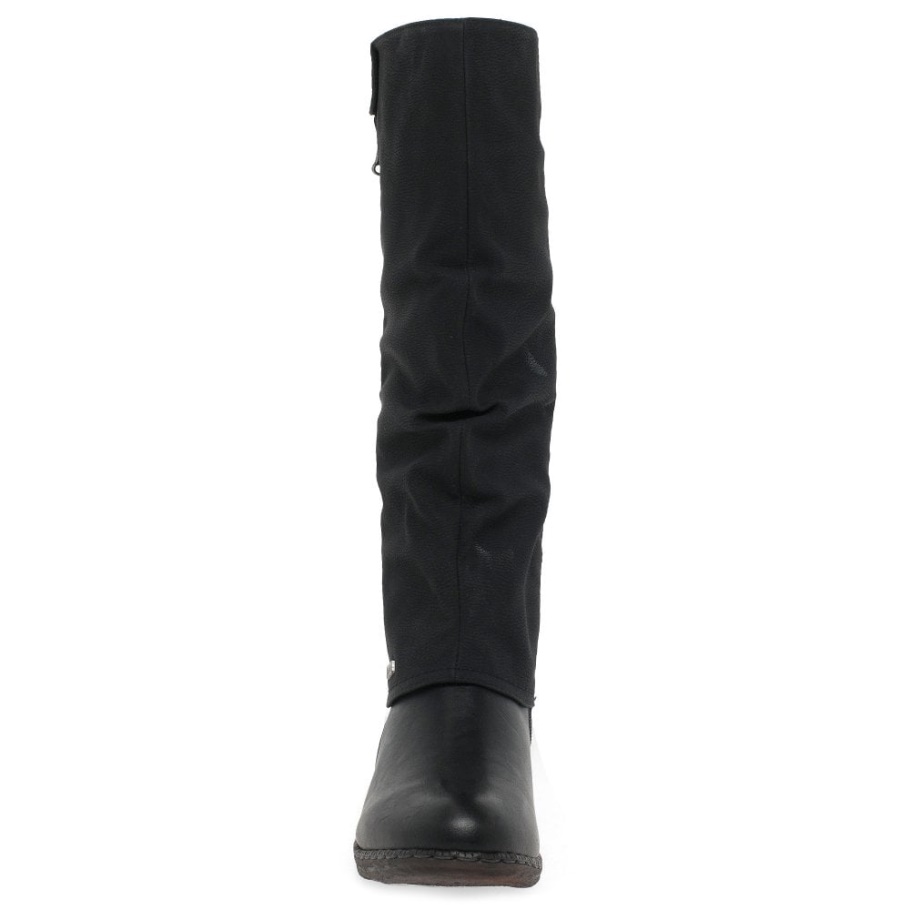 Schwarze Rieker Sierra Damen Lange Stiefel