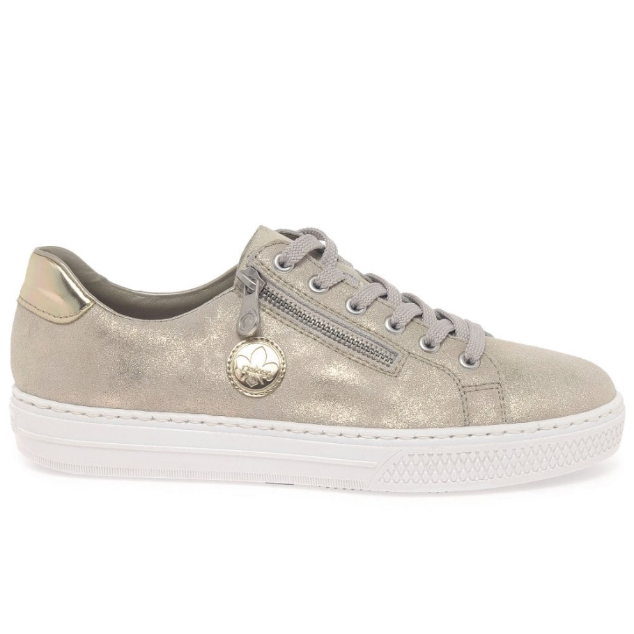 Gold Rieker Delight Lässige Schnürschuhe Für Damen