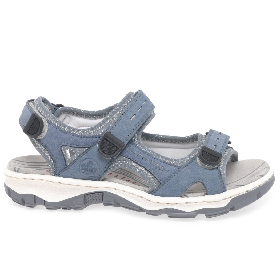 Jeans Rieker Liza Damen Riptape Sandalen
