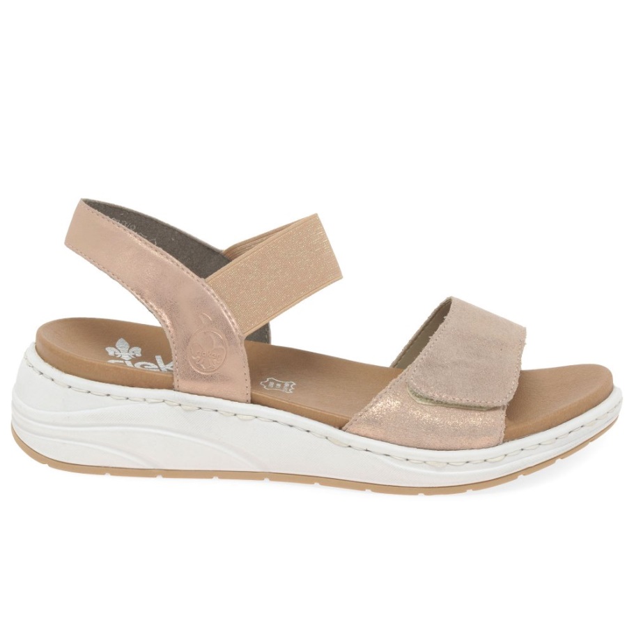 Metallic Rieker Eastbourne Damen Sandalen