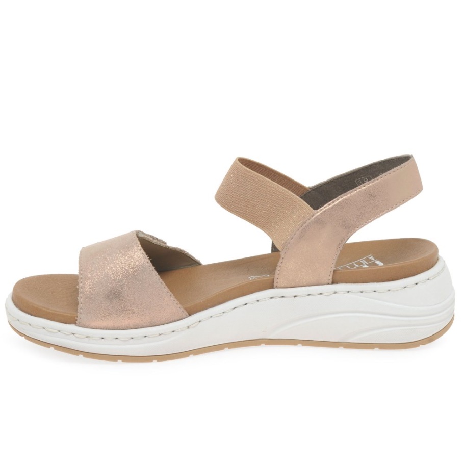 Metallic Rieker Eastbourne Damen Sandalen