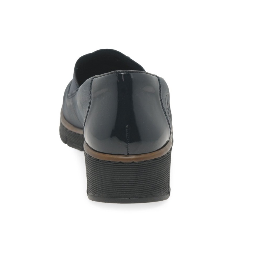 Marine Rieker Glanz Damen Loafer Mit Quaste