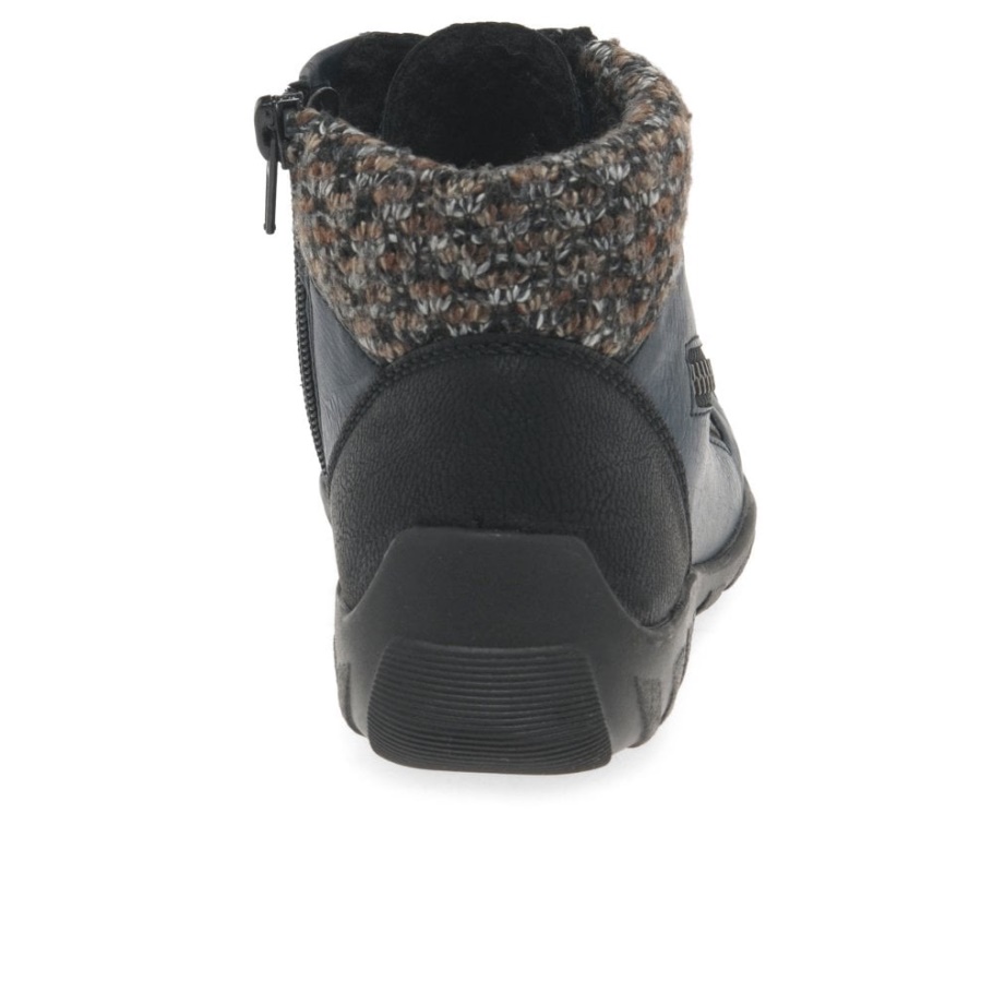 Navy Rieker Jinnie Damen Lässige Schnürstiefeletten Mit Reißverschluss