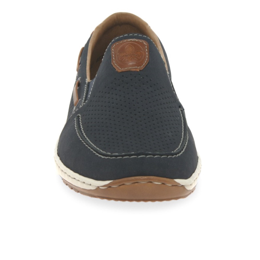 Nubuk Rieker Mariner Herren Bootsschuhe Zum Hineinschlüpfen