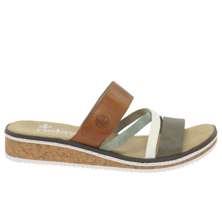 Olive Rieker Faye Niedrige Keilsandalen Für Damen