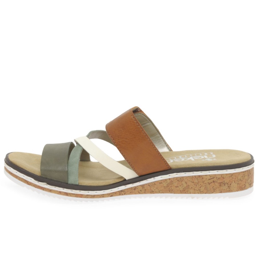 Olive Rieker Faye Niedrige Keilsandalen Für Damen