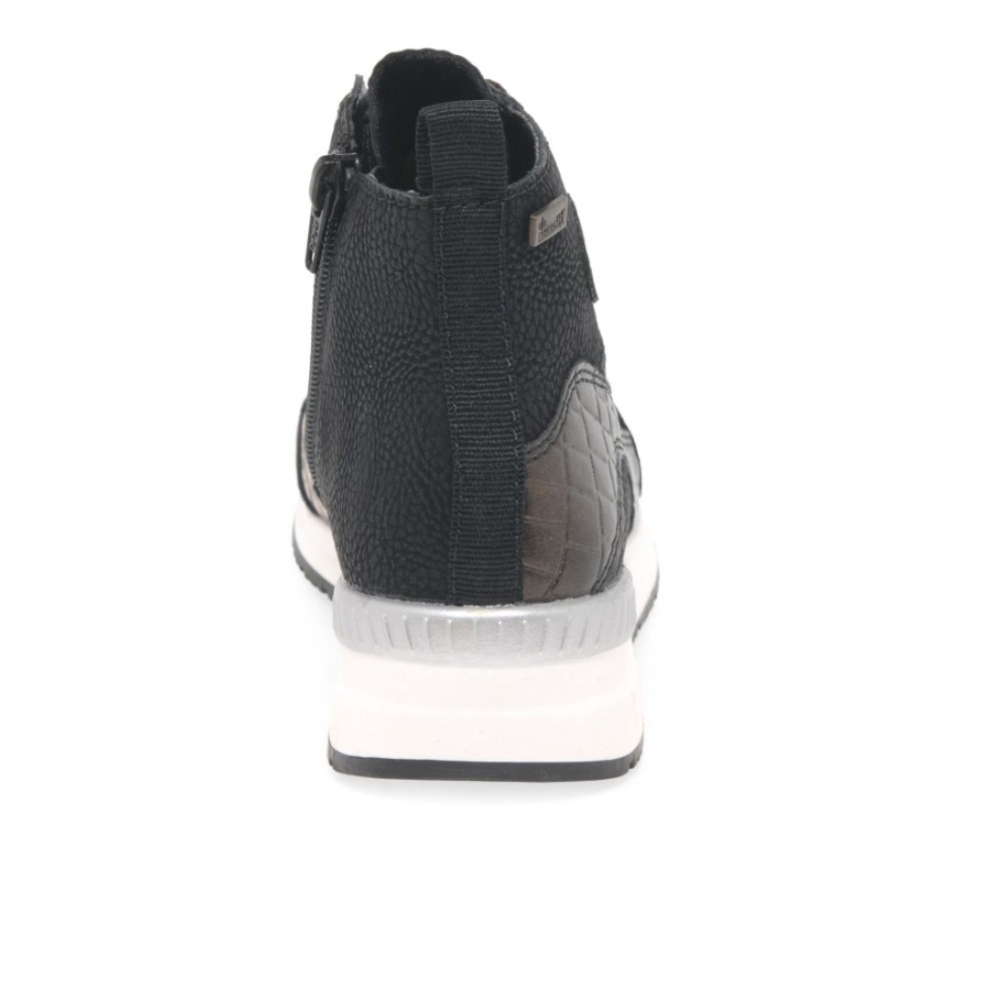Rieker Elena Damen Hi Top Sneaker Schwarz