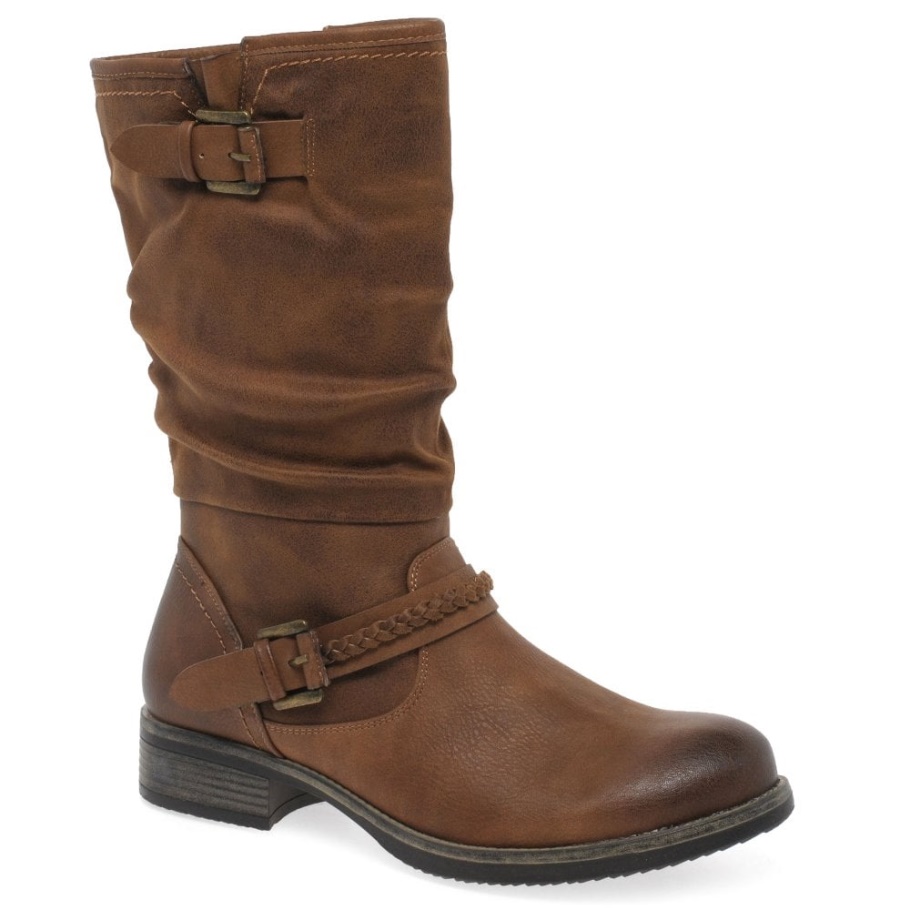 Rieker Estella Wadenlange Slouch Boots Nuss Für Damen