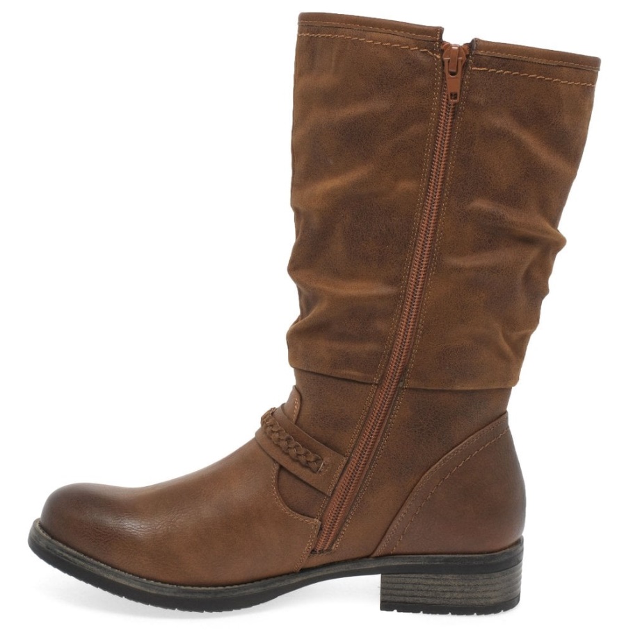 Rieker Estella Wadenlange Slouch Boots Nuss Für Damen