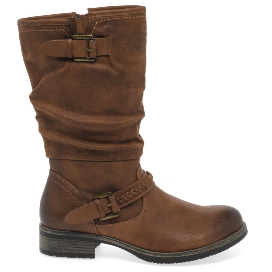 Rieker Estella Wadenlange Slouch Boots Nuss Für Damen