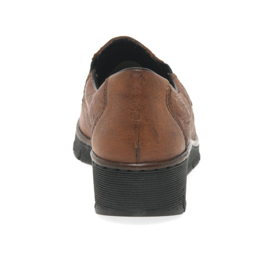 Rieker Gala Damen Casual Keilabsatz Schuhe Kastanie