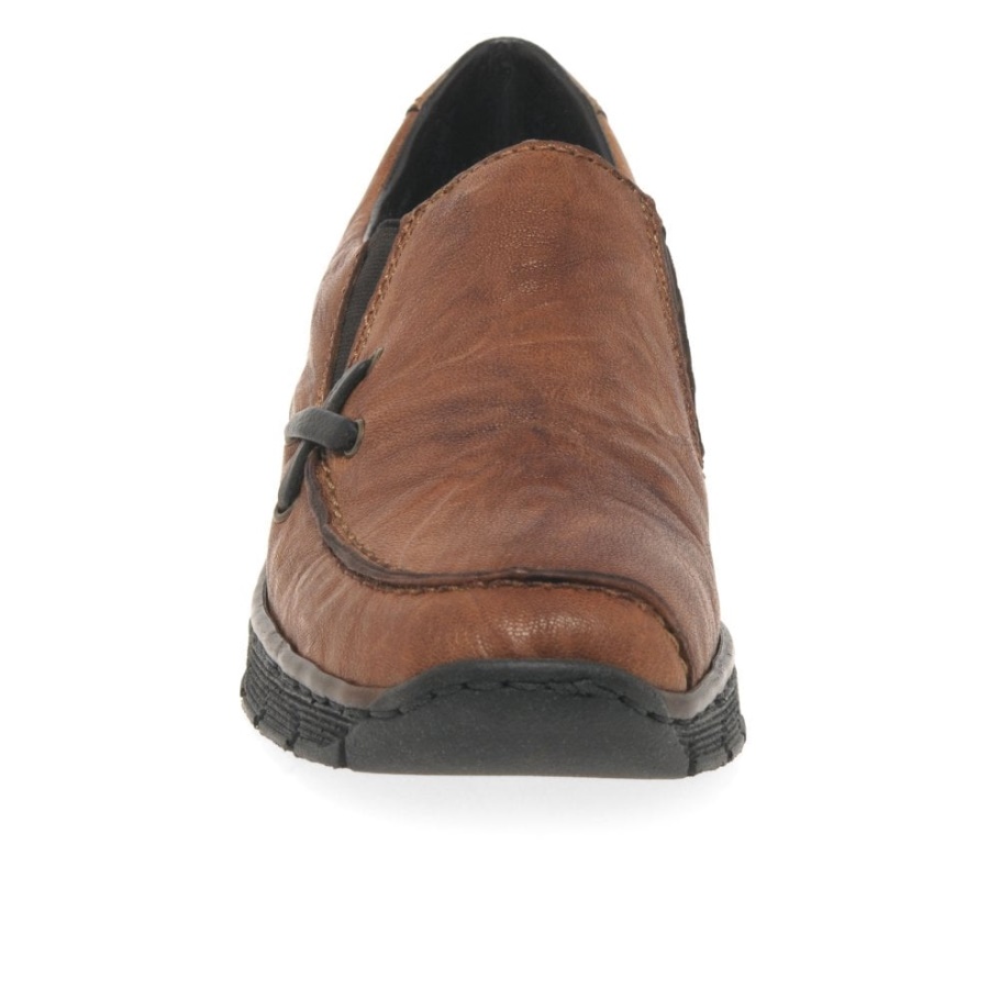 Rieker Gala Damen Casual Keilabsatz Schuhe Kastanie