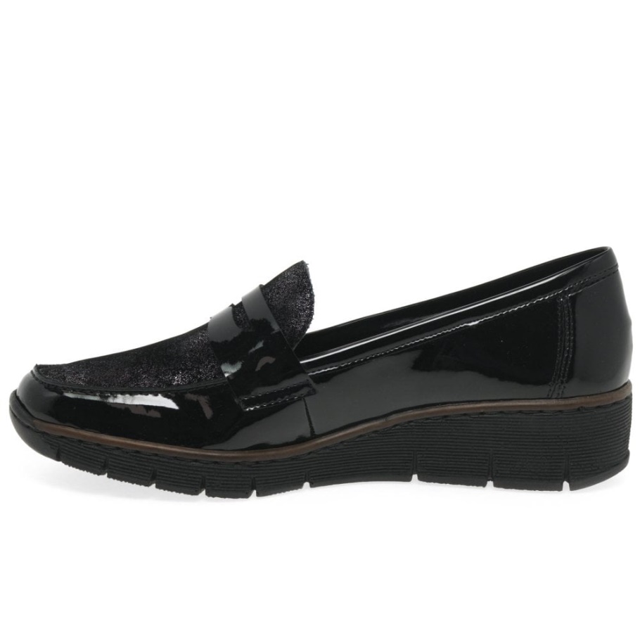 Rieker Glisten Damen Freizeitschuhe Schwarz